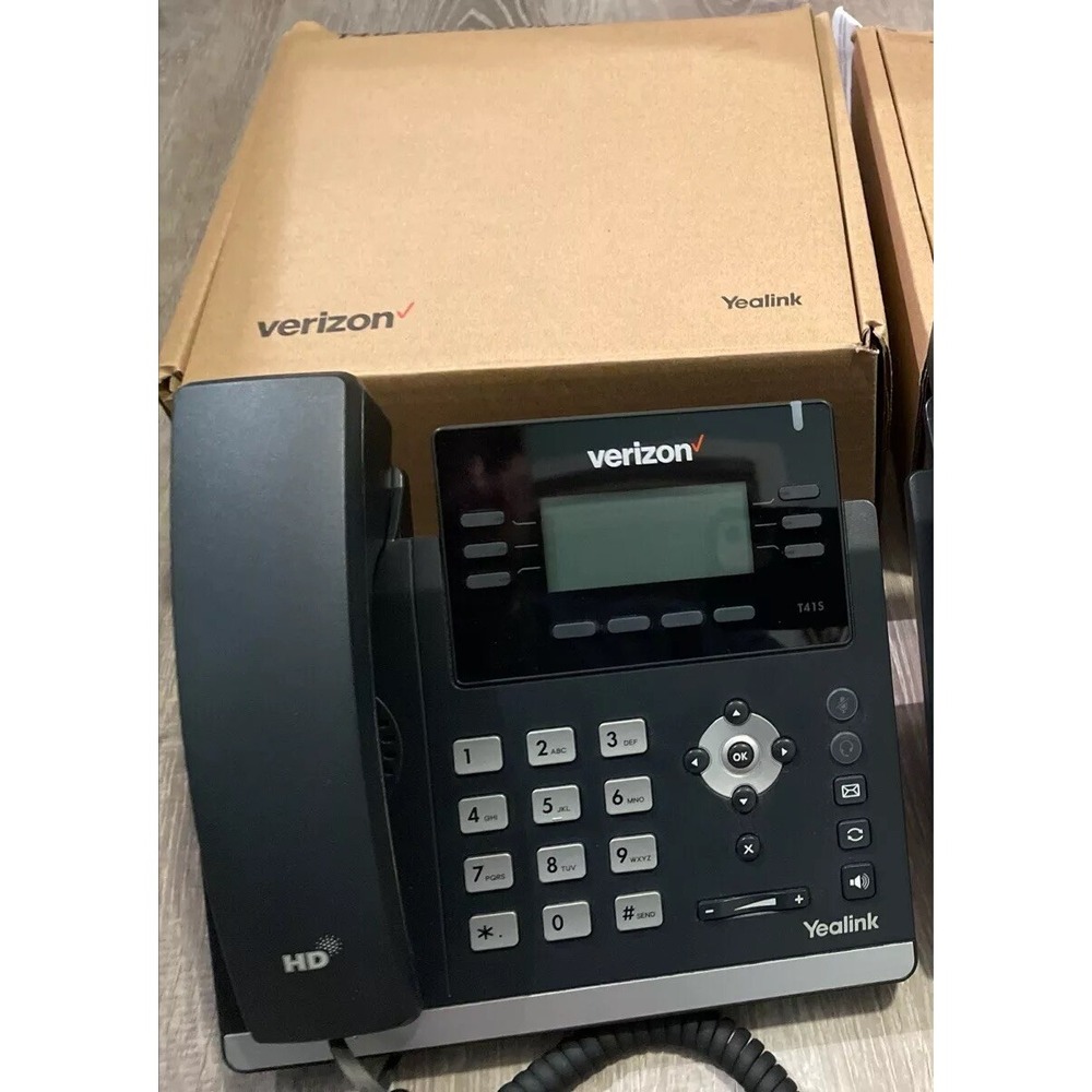 Yealink SIP-T41S POE IP Phones- W/ Stand Handset Cord No AC Adapter Verizon